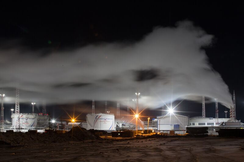 Oil storage tanks in East Siberia