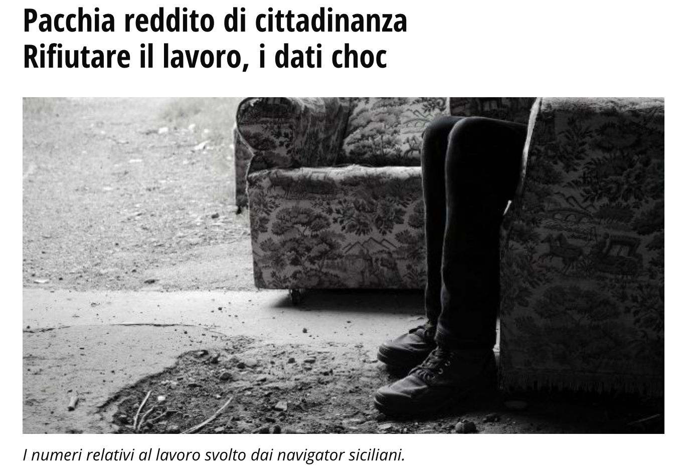 La pacchia del reddito di cittadinanza