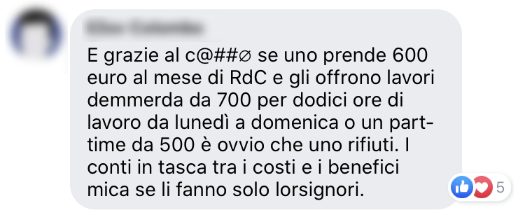 Reddito di cittadinanza o lavoro?