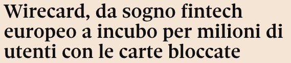 Wirecard blocco dei conti