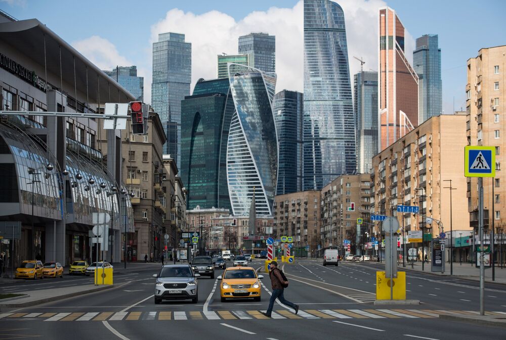 Skyscrapers in Moscow's financial district.
